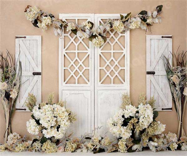 Kate誕生日白い木製のドアのカーキ色の壁の花の母の日大人の背景背景Rebeccaによって設計されました