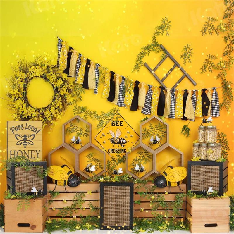 Kate 写真のための蜂の夏のケーキスマッシュ蜂蜜の背景Emetselch設計