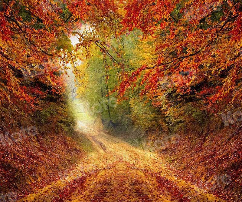 写真撮影のためのkateつの秋の田舎道の背景の葉