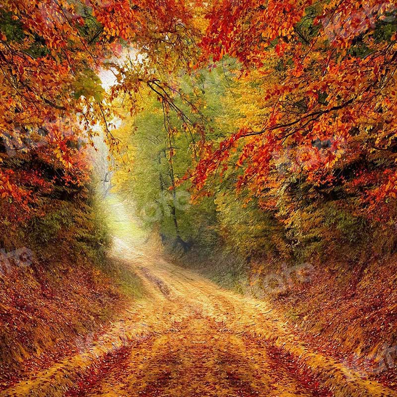 写真撮影のためのkateつの秋の田舎道の背景の葉