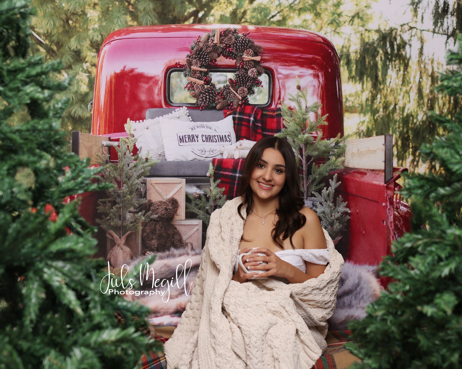 Kate クリスマストラックの背景設計されたMandy Ringe Photography