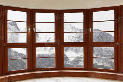写真撮影のためのkate冬のフランス窓の背景雪山