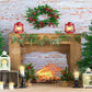 kateクリスマスキャンドル白レンガの暖炉の背景