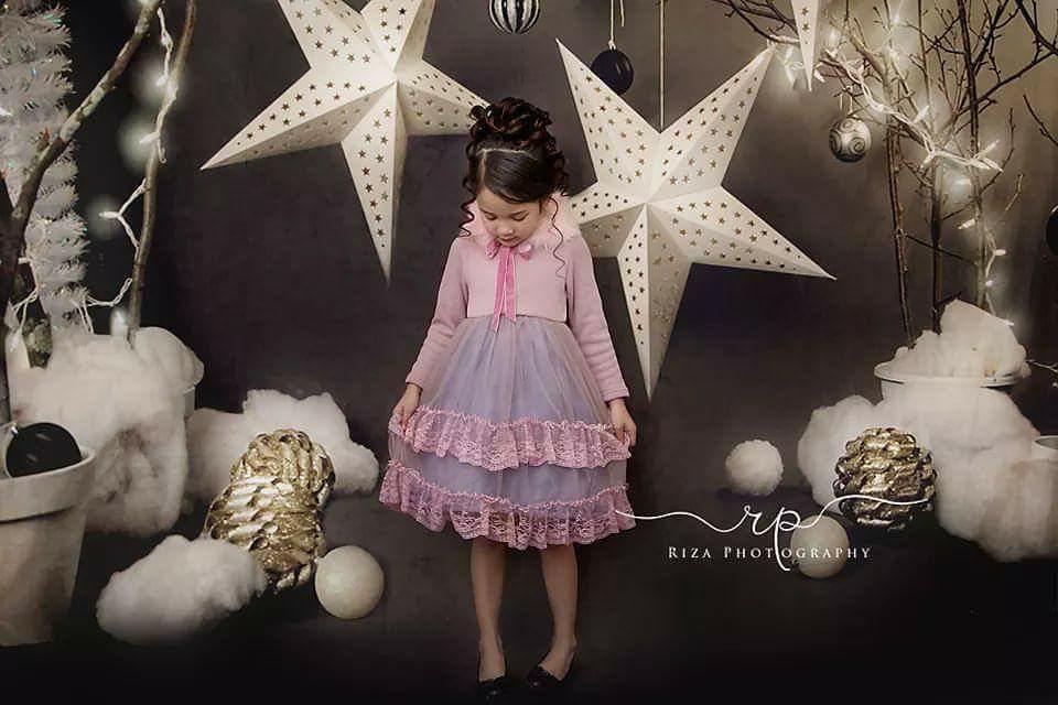 Kate クリスマスの写真デコのための子供の灰色の星の写真の背景