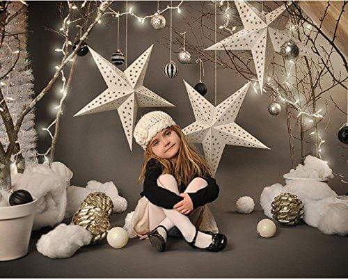 Kate クリスマスの写真デコのための子供の灰色の星の写真の背景