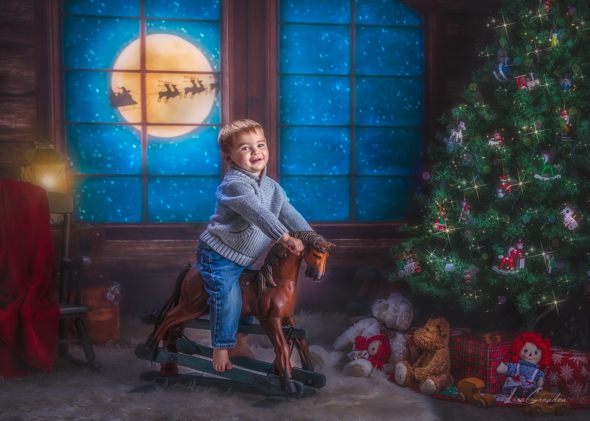 Kate 写真のクリスマスツリーサンタ背景 によって設計されたLisa Granden