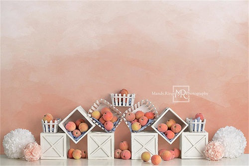 Kate 子供のための夏の桃とクリーム色の背景