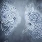 Kate ヴィンテージの白い花の抽象的な背景の布