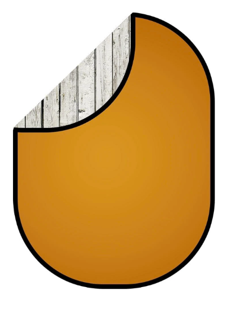 Kate レトロな白い木/オレンジ色の折りたたみ可能な背景写真5X6.5ft（1.5x2m）
