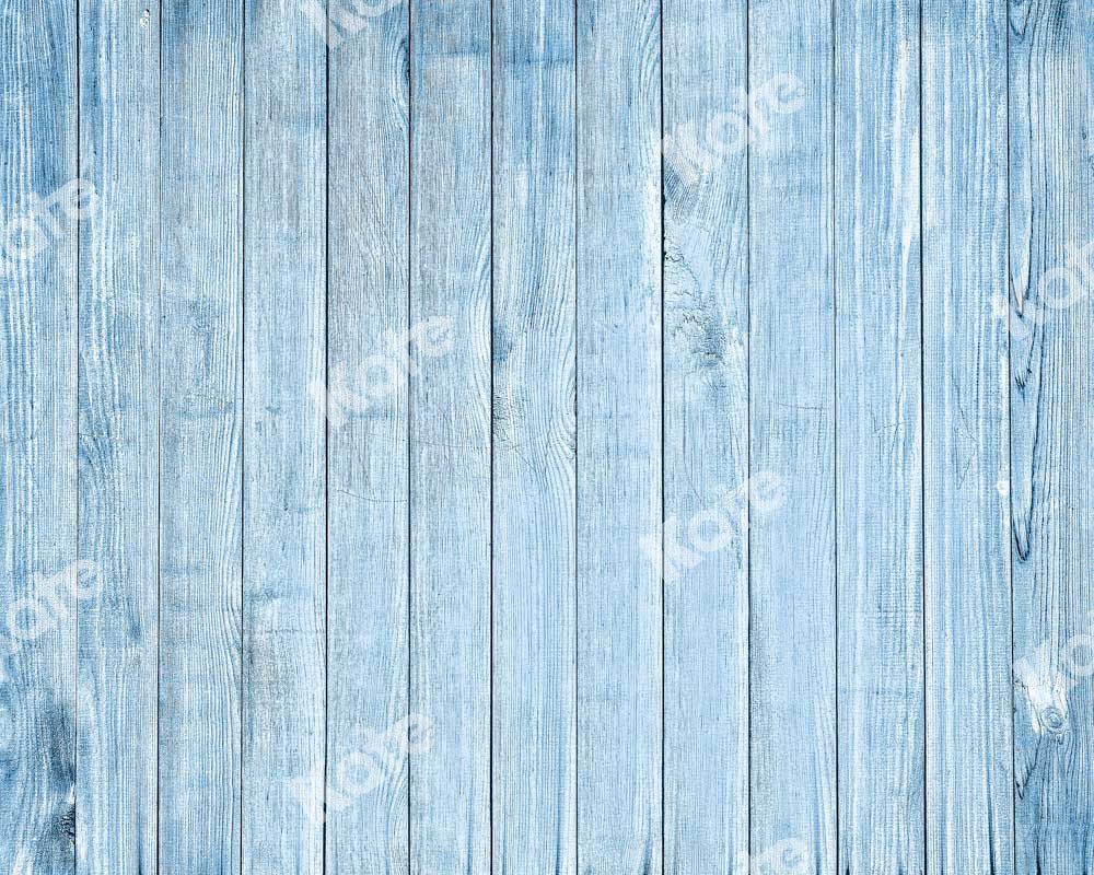 Kate青色木材のテクスチャラバーフロアマット