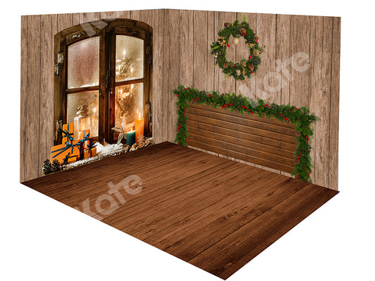 Kate クリスマスの木の屋内背景リビングルームセット 設計されたEmetselch