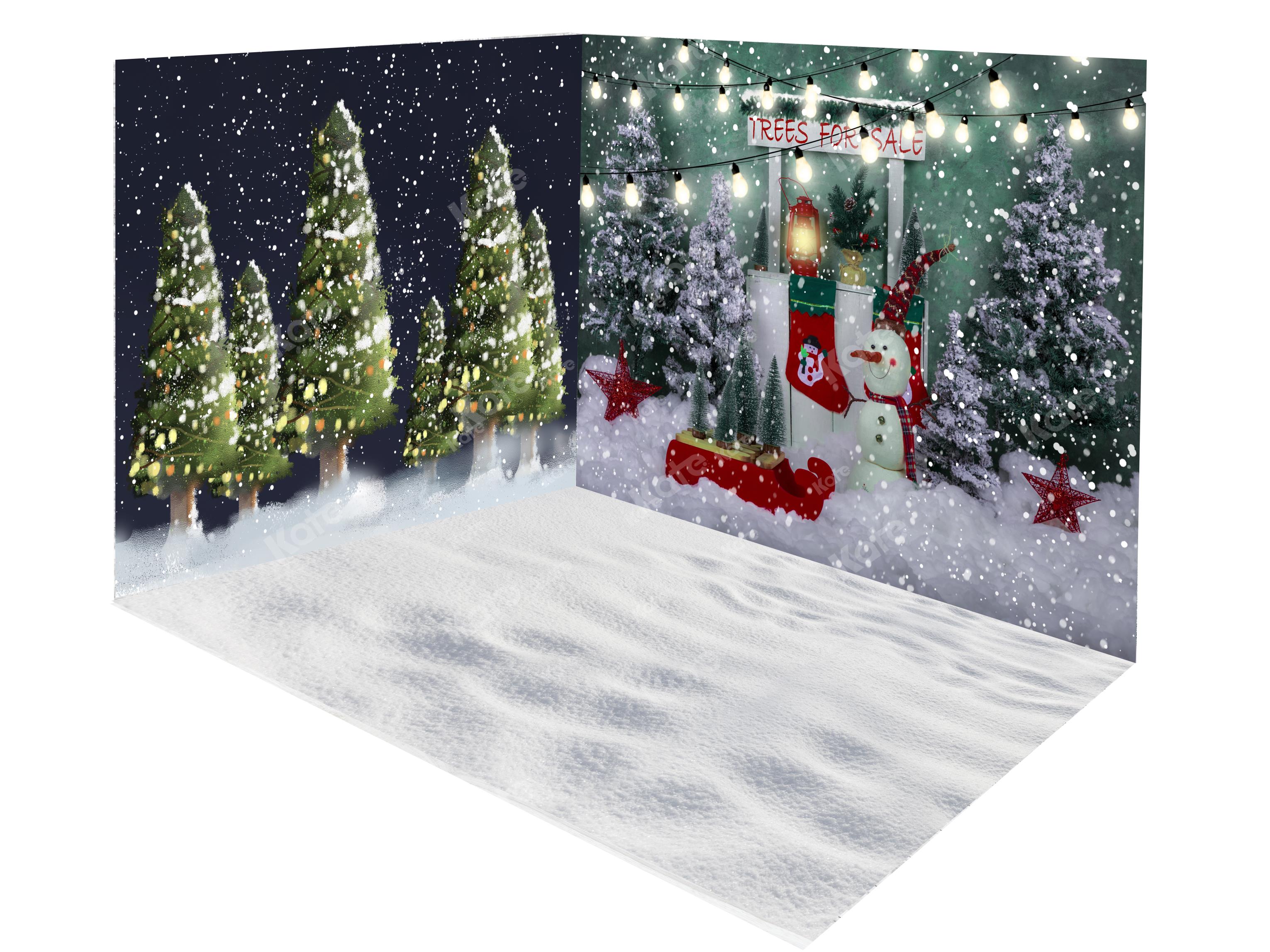 Kate クリスマスツリー雪だるまスタンド背景部屋セット 設計されたEmetselch