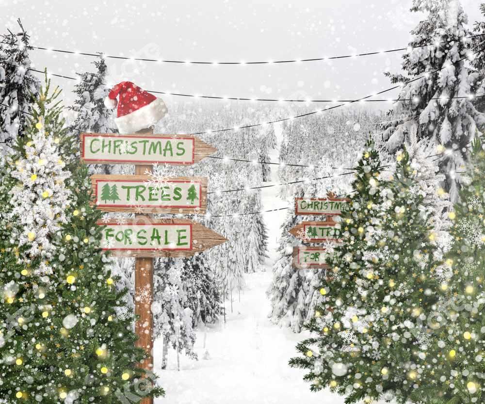 チェーン写真によって設計された写真撮影のためのKateクリスマスツリー雪の背景冬