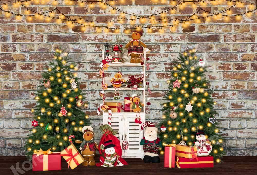 kateクリスマスの棚の背景の木のギフト