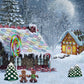 写真撮影のための雪の中のKateキャンディーハウスの背景