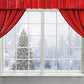 写真撮影のためのkateクリスマス冬の背景赤いカーテン
