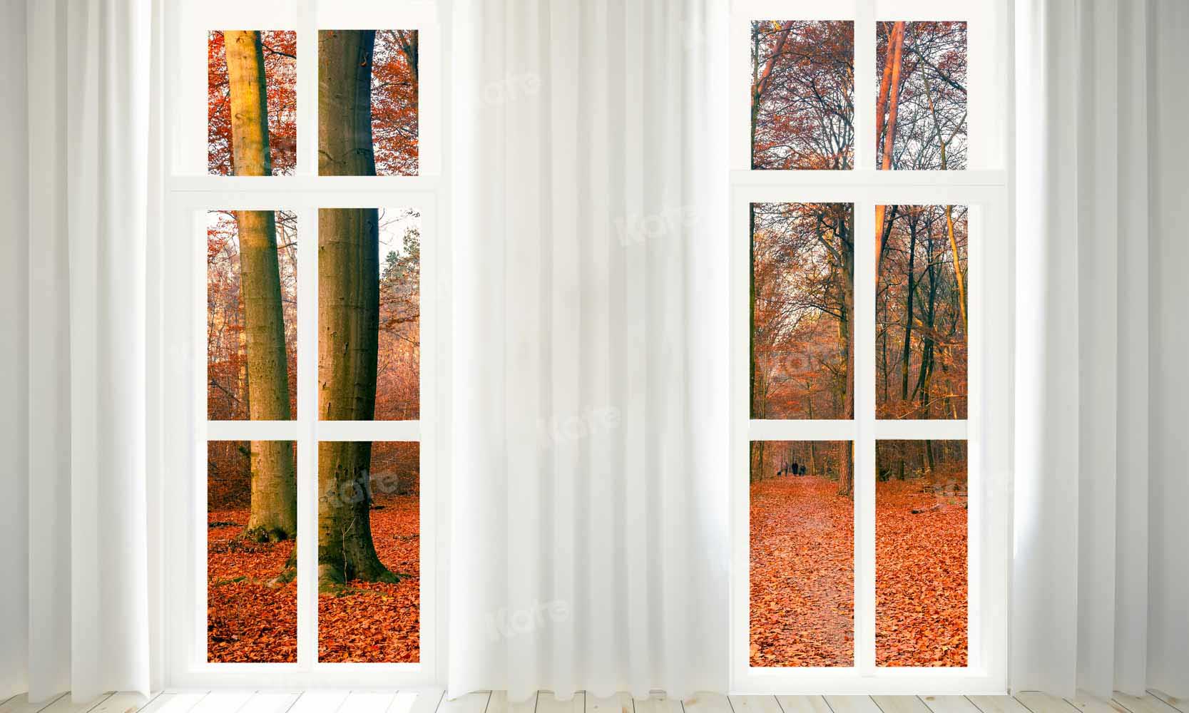 写真撮影のためのkate秋の森のドアの背景