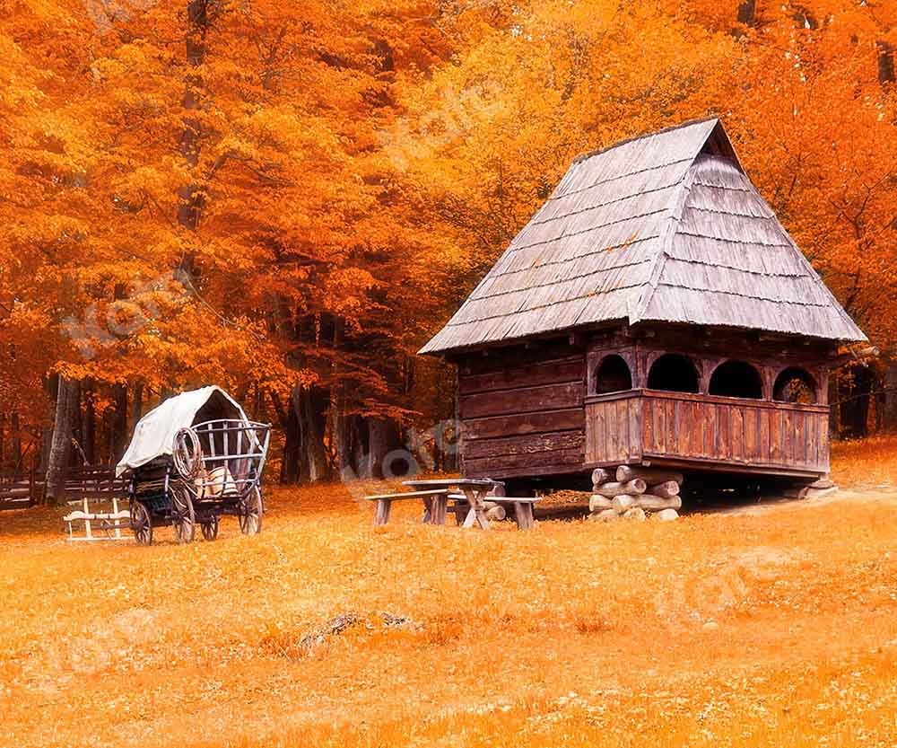 kate秋のフィールドの背景ウッドハウス