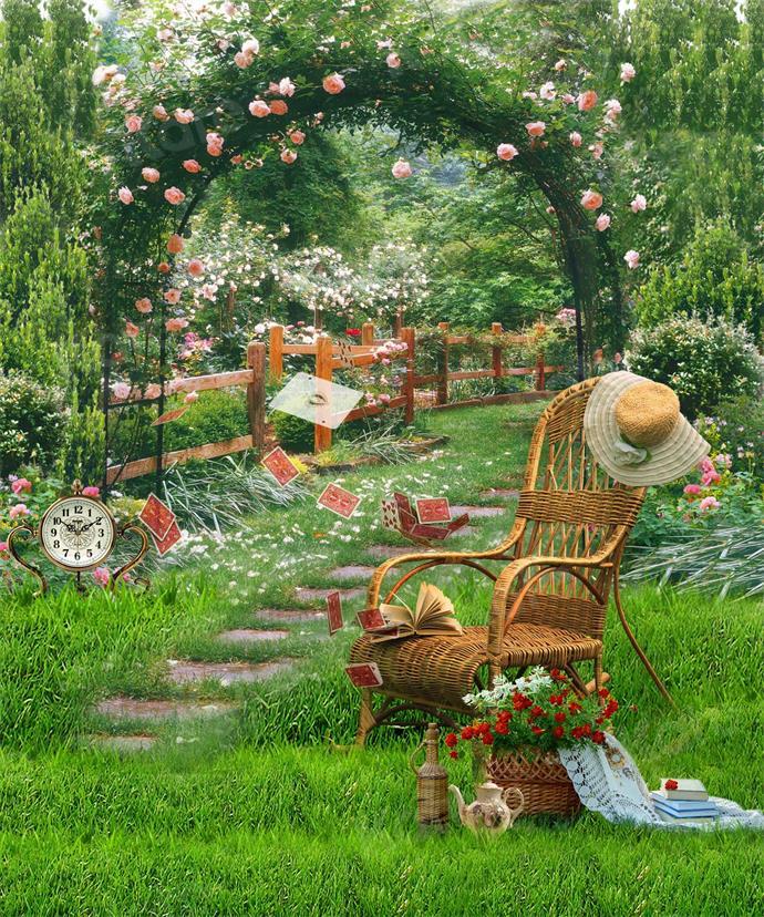 写真撮影のためのKate春の午後の夢の庭の背景