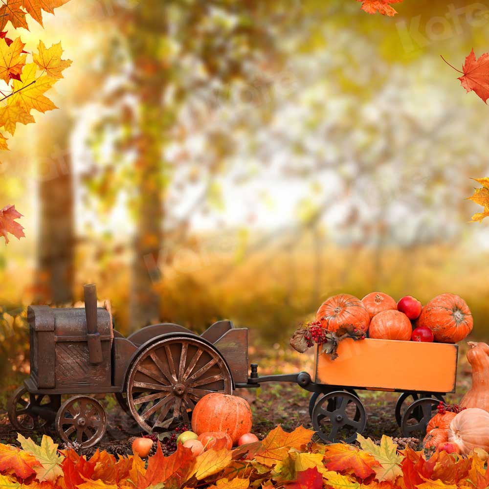 写真撮影のためのkateつのハロウィーンの秋の背景カボチャ車