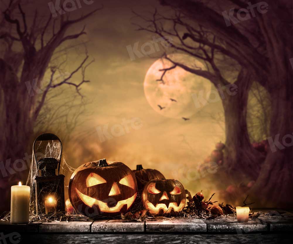写真撮影のためのkate秋のカボチャの背景の月