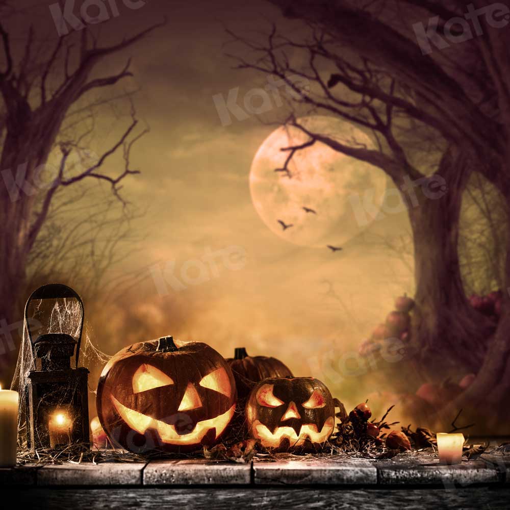 写真撮影のためのkate秋のカボチャの背景の月