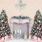 写真撮影のためのkateつのクリスマスツリーの背景暖炉ピンクの壁