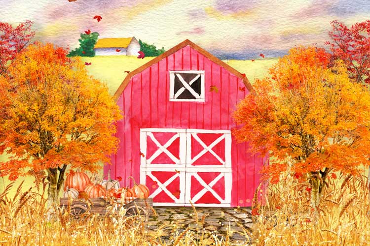 写真撮影のためのkate秋の収穫の背景ピンクの家