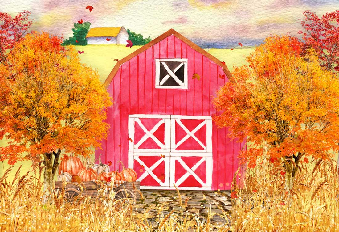 写真撮影のためのkate秋の収穫の背景ピンクの家