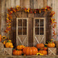 kate秋のカボチャの背景納屋のドア