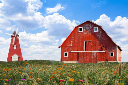 写真撮影のためのkate秋の草の背景赤い家