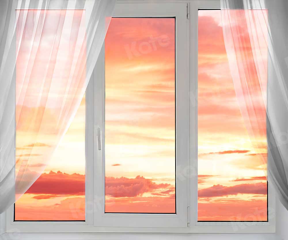 kate風景撮影のための夕日の背景屋内窓