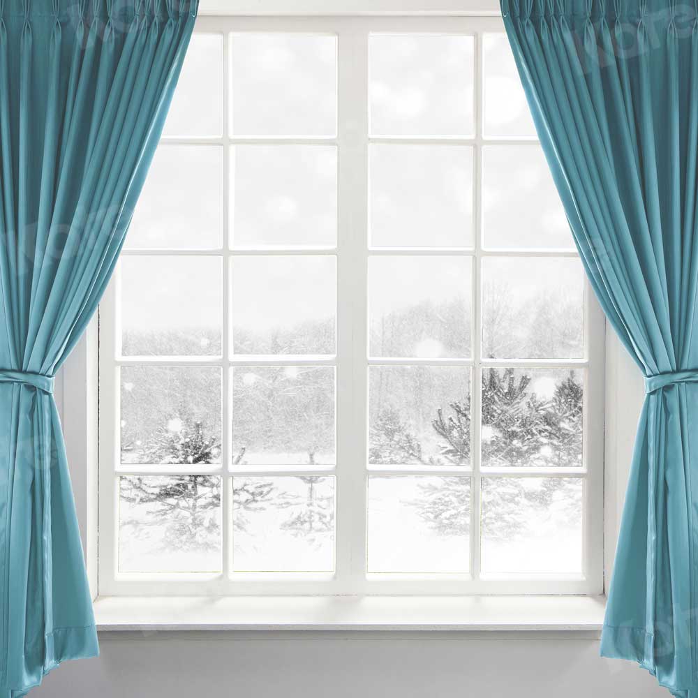 写真撮影のためのkateつの窓の屋内背景冬の雪