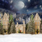 kateクリスマスの家の背景写真撮影のための冬の雪
